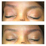 Before and after eyebrow threading at Nashville Threading